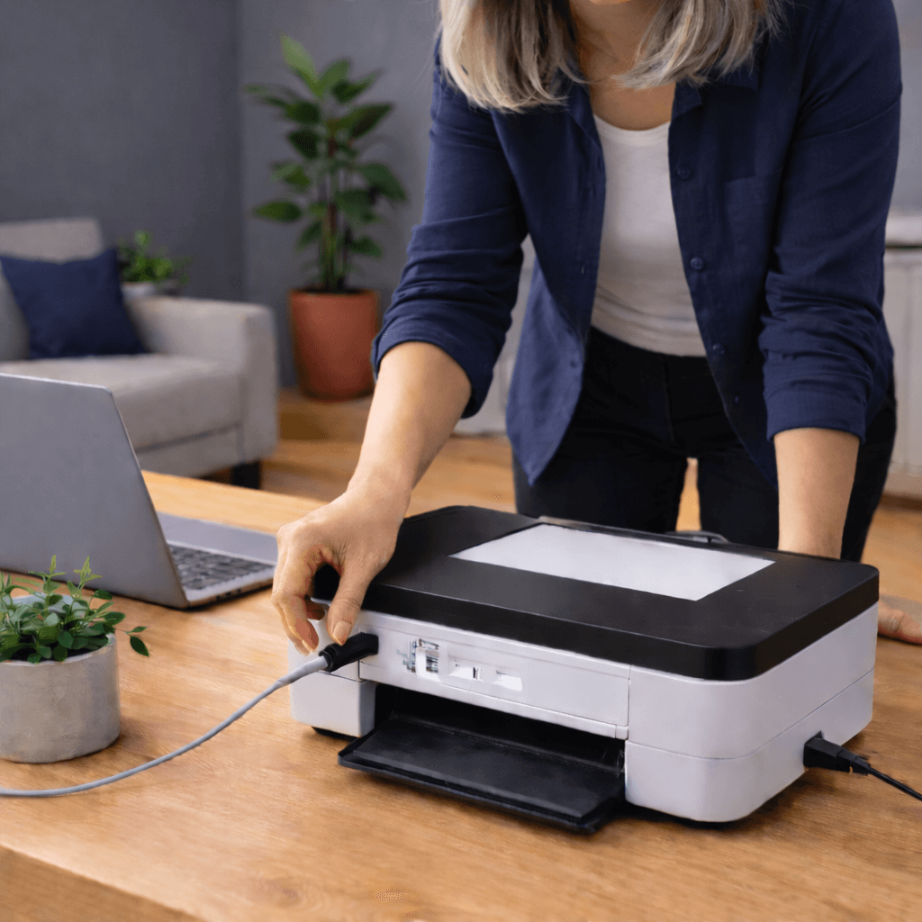 In-home printer setup by an IT technician